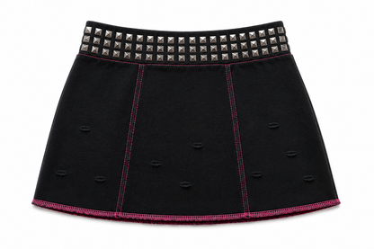 Pink Leave A Message studded mini skirt