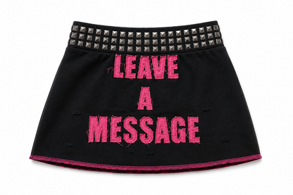 Pink Leave A Message studded mini skirt